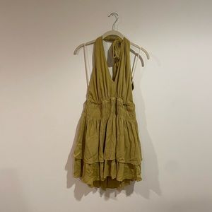 Green halter neck romper